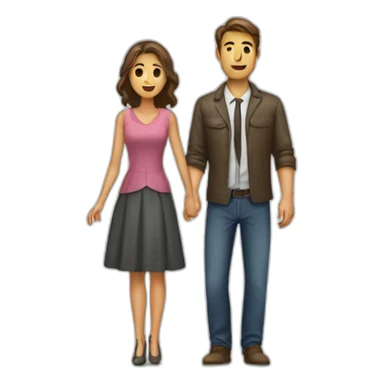 homme qui protége une femme sticker