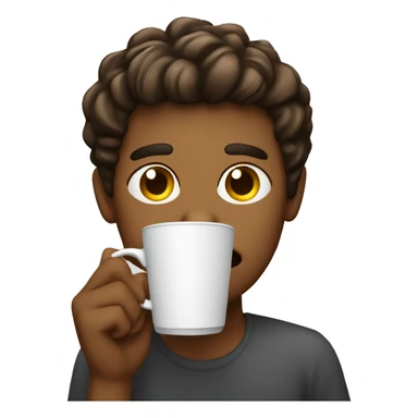 Very tired holding coffee cup sticker