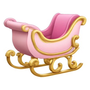 A light pink an gold Christmas sleigh  sticker