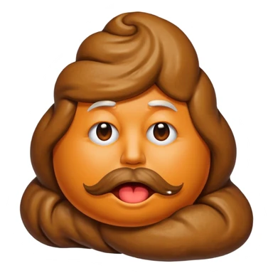 the poop emogi, a pile of poop in trumps image   none of those are what i want  i want the poop emogi with trumps face renbdered in poop, with an orange cast, and his wig on top nope sticker