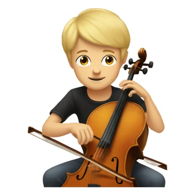 Blonde boy with very short hair playing cello  sticker