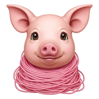   renaissance monalisa pig with pink spaghetti portrait  sticker