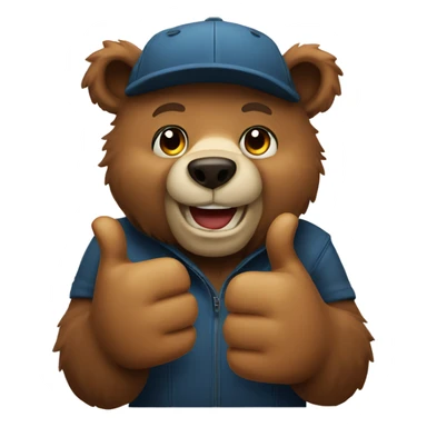 Bear giving a thumbs up sticker