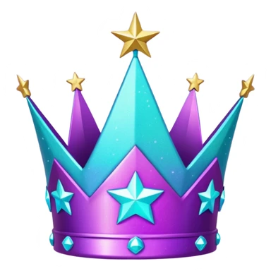 glitter Feeling purple cian crown shine star sticker