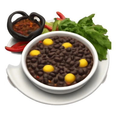 Brazilian black bean stew on a plate sticker