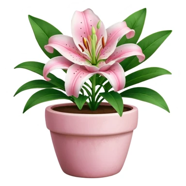 pink lily flower pot sticker