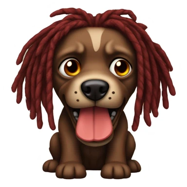 Brown and red stitched demon dog with dreads sticker