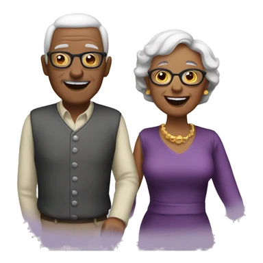 2 grandparents partying sticker