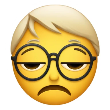 Sad emoji with tears wearing glasses sticker