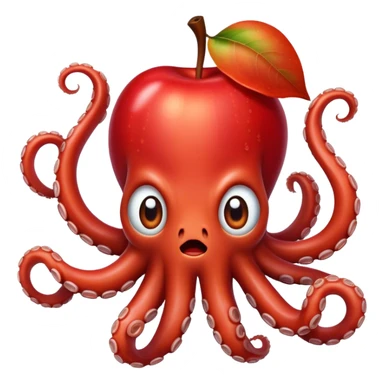Apple octopus bawling its eyes out  sticker