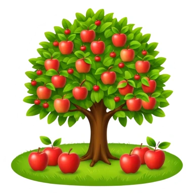 summer tree with apples sticker