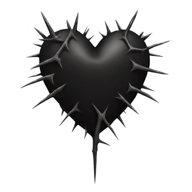 Black heart with thorns sticker