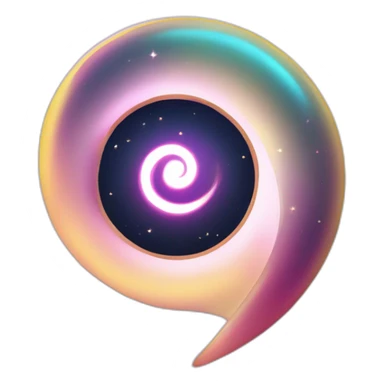 Spirale translucide et irisée, au centre un cœur. sticker