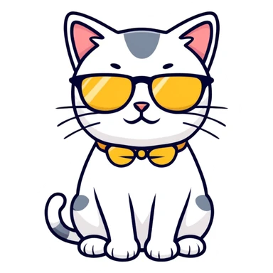 Cat with sunglasses sticker