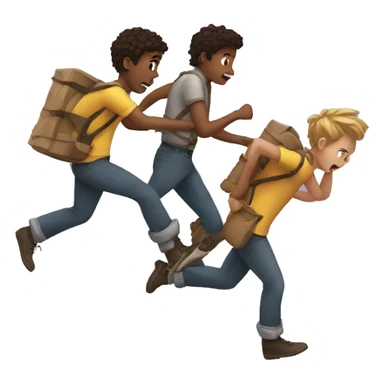 two friends escaping sticker