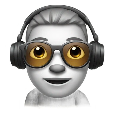 Mapache creativo con audífonos modernos y lentes tecnológicos sticker