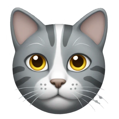 Grey cat with white stripes  sticker
