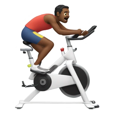 Someone being very awkward on a spin bike sticker