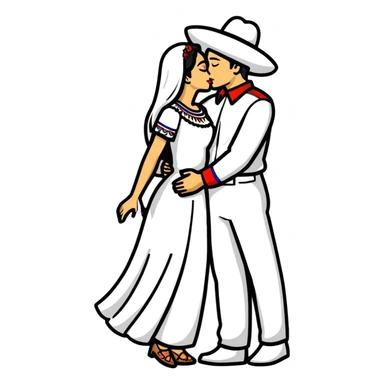 Russian and Mexican couple kissing sticker