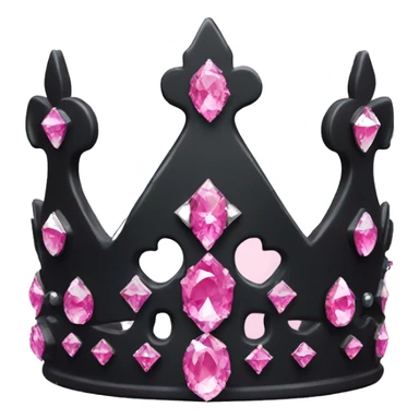 black princess crown with pink diamond sticker