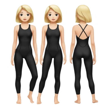 femme legging maillot de bain 1 pièce noir   sticker