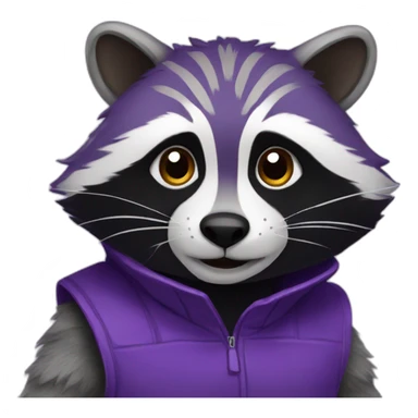 Purple raccoon sticker