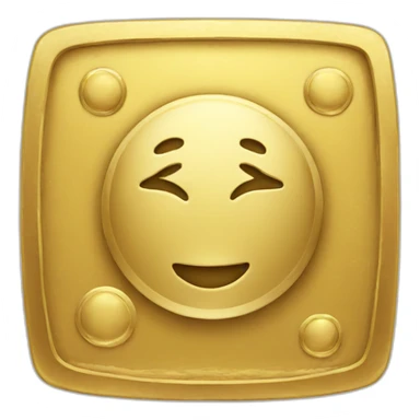 square golden coin sticker