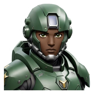 Cinematic Realistic StarCraft Terran Marine Portrait, depicted with rugged determination and futuristic military precision. Clad in advanced, intricately detailed tactical armor in consistent dark green and grey hues, his steely eyes and determined features exude unwavering resolve. Rendered with lifelike texture and dynamic, high-contrast lighting, high shine, noble and disciplined, capturing the essence of a legendary Terran Marine poised for interstellar battle. sticker