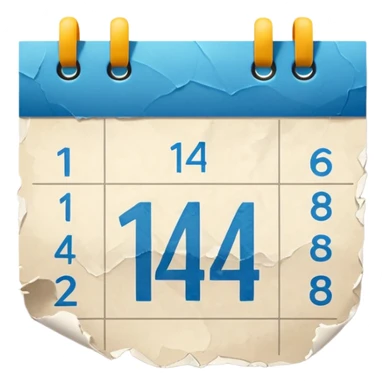 calendario com uma folha de numero 14 sticker
