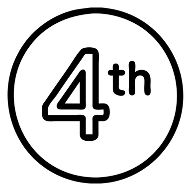 first ,a 4 in a circle with 'th' in the circle sticker