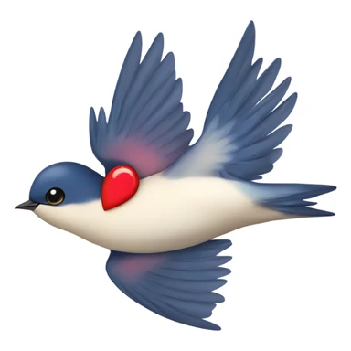 Swallow with heart  sticker