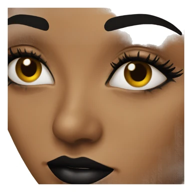 A woman wearing black lip gloss. sticker