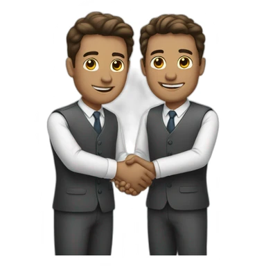 two different white guys shaking hands sticker