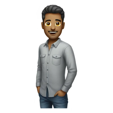 funny male portrait with shirt sticker