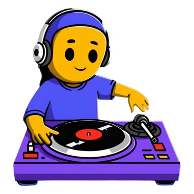 DJ mixing beats on turntables sticker