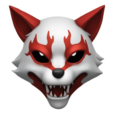 Blood demon fox mask sticker