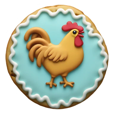 cookie heart with country rooster sticker