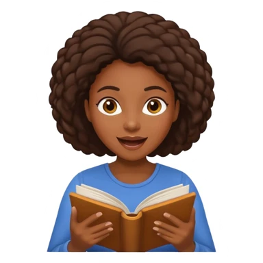 Black woman Excited reading a book  sticker