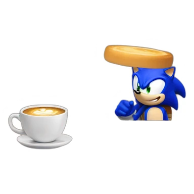 Sonic qui boit un café sticker