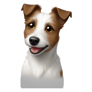 White and brown scruffy Jack Russell  sticker