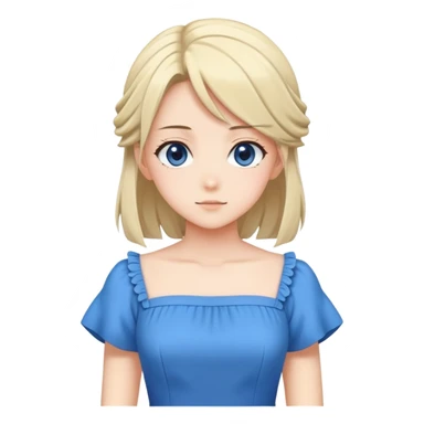 an anime Girl character in blue dress sticker
