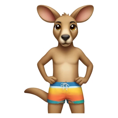 kangaroo in swim trunks sticker