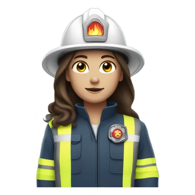 Brunette with long hair and blue eyes fire woman  sticker