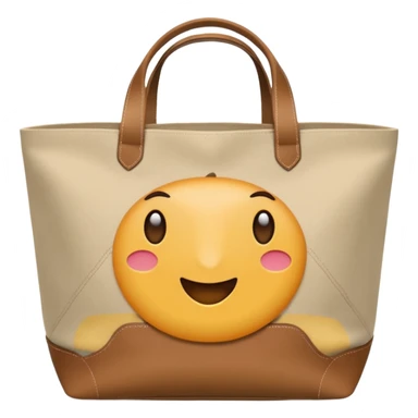 generate an ios genmoji of tote bag beige, plain sticker