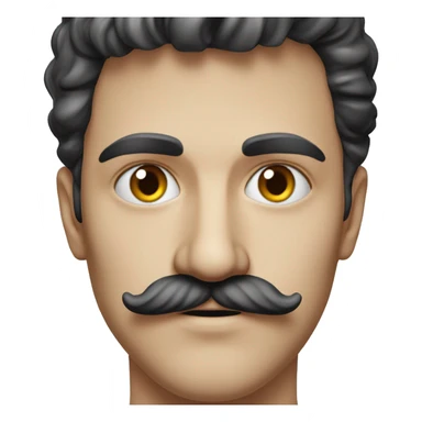 guy 20 years old iranian with moustache in 1970 photorealistic serious sticker