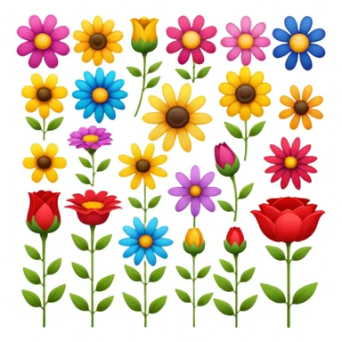 Various types of flowers sticker