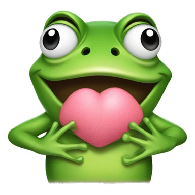 A frog throws a kiss sticker