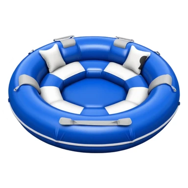 round inflatable boat with several seats around the perimeter sticker