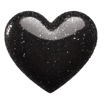 Black 3D sparkly heart sticker