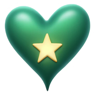 Dark sage green heart with a shooting star flying around it  sticker